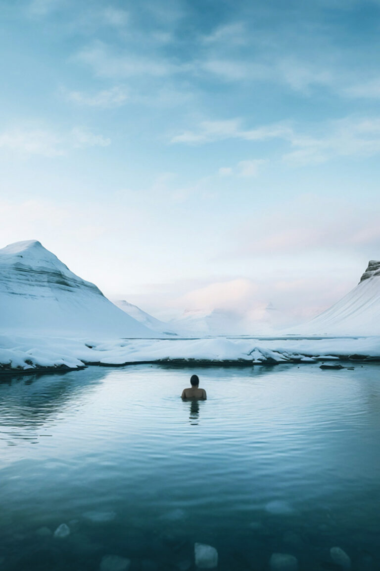 mujer cold plunge natural